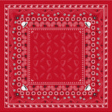 Bandana Print Silk Scarf in Red