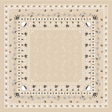 Bandana Print Silk Scarf in Cream