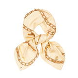 Chained Print Silk Scarf in Cream
