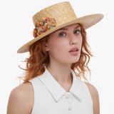 Place Reframed Straw Boater with Multicolour