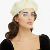 Power Romance Wool Beret in Off-White