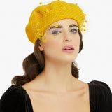 Power Romance Wool Beret in Yellow