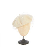 Power Romance Wool Beret in Off-White