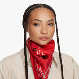 Bandana Print Silk Scarf in Red