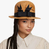 Friction Match Felt Derby Hat in Singed Brown
