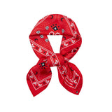 Bandana Print Silk Scarf in Red