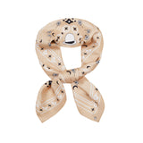 Bandana Print Silk Scarf in Cream