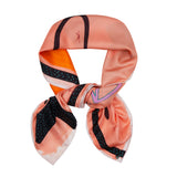 Symi Earth Print Silk Scarf in Orange