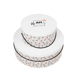 Medium Hat Box in White and AH Floral Print