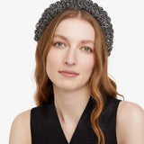 Starbound Pompom Headband 2 Row in Black and Ivory