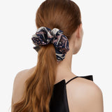 Galactic Scrunchie in Navy and Silver