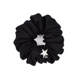 Born A Star Scrunchie in Black Silk with Charm