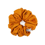 Born A Star Scrunchie in Saffron Yellow Silk with Charm