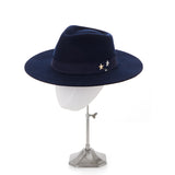 Wool Felt Fedora Hat in Navy