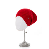 Cashmere Knitted Beanie Hat in Red