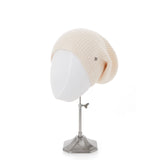 Cashmere Knitted Beanie Hat in Cream