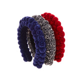 Starbound Pompom Headband 2 Row in Black and Ivory