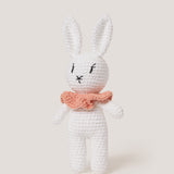 Lexy Bunny Bag Charm in White with Removable Mini Scrunchie in AH Floral Print