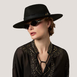 Wool Felt Fedora Hat in Black