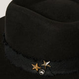Wool Felt Fedora Hat in Black
