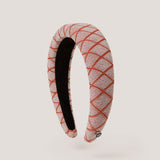 Crossing Padded Headband in Silver and Orange