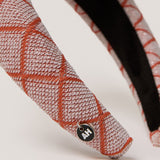 Crossing Padded Headband in Silver and Orange