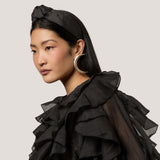 Neko Knotted Headband in Black Silk