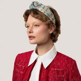 Ema Knotted Headband in Turquoise and Red
