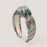 Ema Knotted Headband in Turquoise and Red