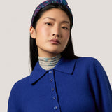 Hikaru Knotted Headband in Metallic Blue