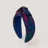 Hikaru Knotted Headband in Metallic Blue