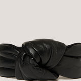 Leather Knotted Headband in Black