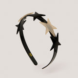Star Power Headband in Black and Cream