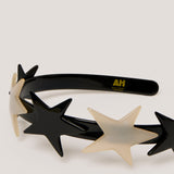 Star Power Headband in Black and Cream