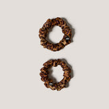 Mini Leopar Pair of Mini Scrunchies in Leopard Print