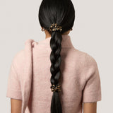 Mini Sister Leopar Pair of Mini Scrunchies in Taupe Leopard Print