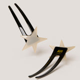 Star Power French Hair Pin in Black and White
