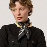 What A Star Silk Bandana in Black and Cream