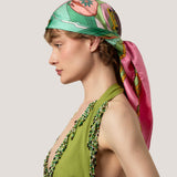 Atelier By Cosmo Print Silk Scarf in Multicolour