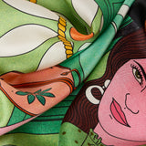 Atelier By Cosmo Print Silk Scarf in Multicolour