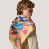 True Love Print Silk Scarf in Multicolour