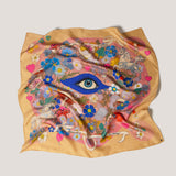 True Love Print Silk Scarf in Multicolour