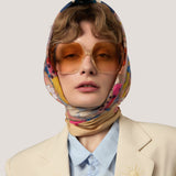 True Love Print Cotton Scarf in Multicolour