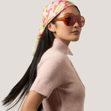 AH Signature Print Silk Scarf in Pink