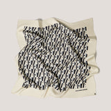 AH Signature Print Silk Scarf in Black and Greys