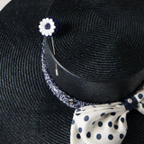 Rin Boater Hat in Navy