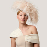 Platter Puff Hat in Cream and Taupe