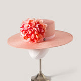 Ichika Boater Hat in Pink