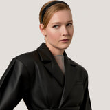 Noir Leather Headband in Black