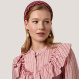 Sonoe Padded Headband in Burgundy and Cream